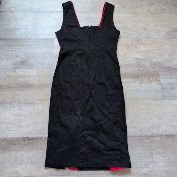 Living Dead Souls Midi Black Sleeveless Dress sz M Gothcore Punk - Picture 6 of 8